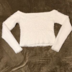 H&M women's cropped fuzzy sweater